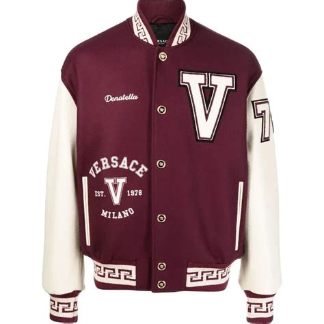 versace letterman jacket|versace windbreaker jacket.